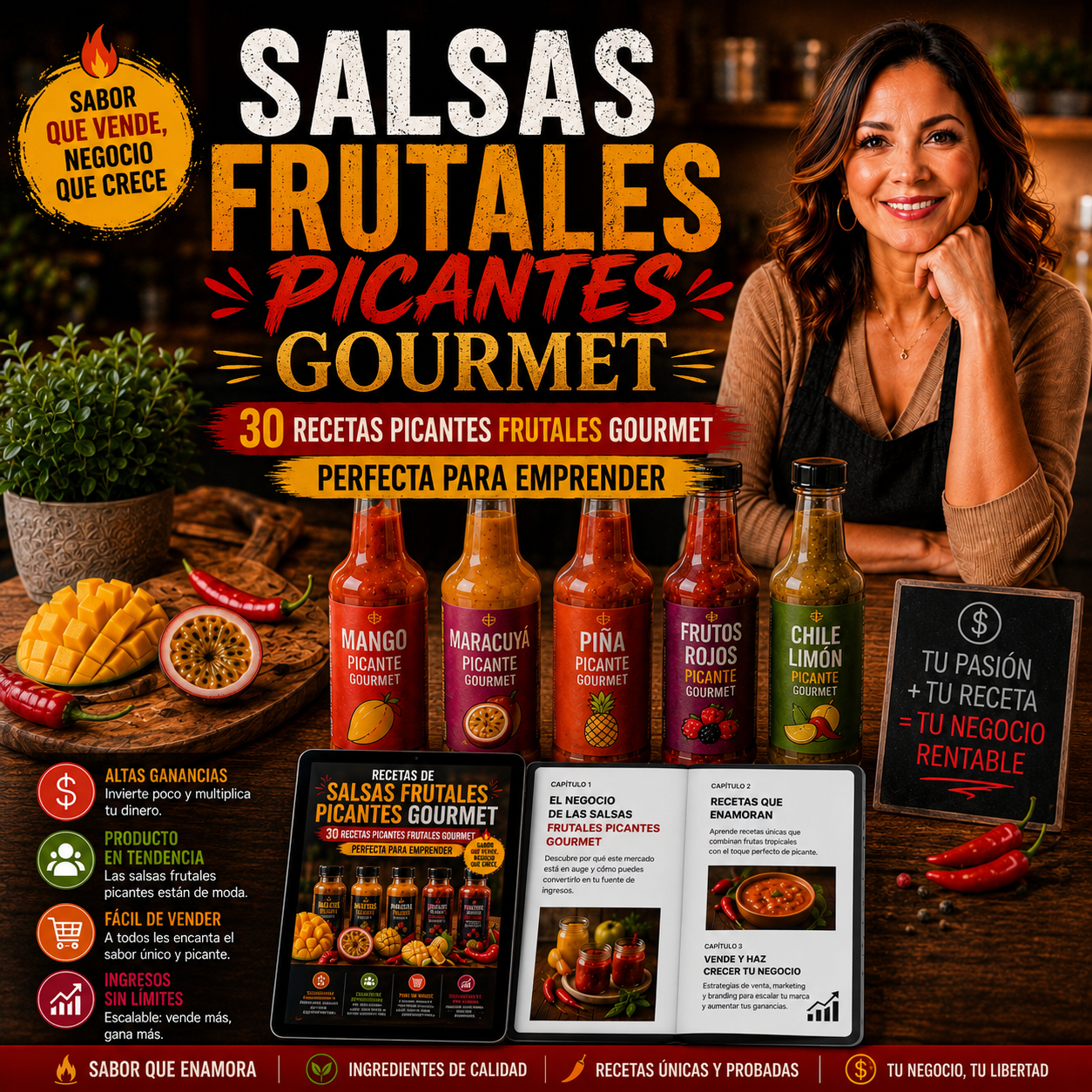 Libro de salsas picantes frutales gourmet