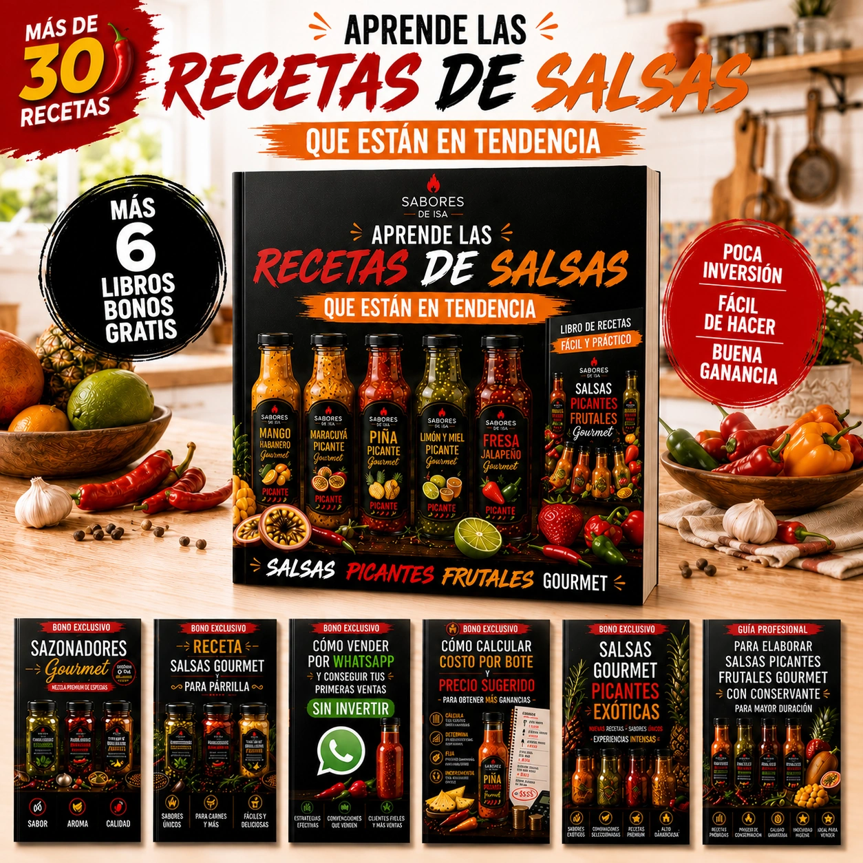 Libro de recetas de salsas picantes frutales gourmet