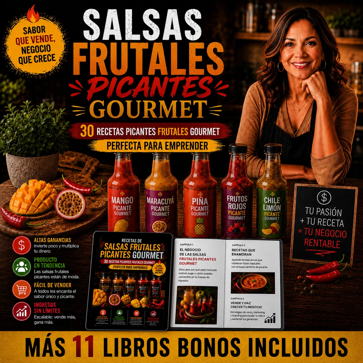 Libro de salsas picantes frutales gourmet